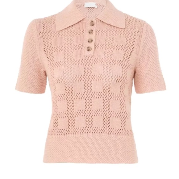 Zimmermann Tops - ZIMMERMANN WAVERLY POLO TOP in DUSTY PINK - AU 0/ US 2-4 - NWT